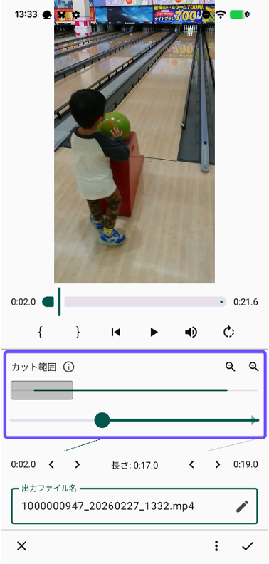 ズーム機能のスクリーンショット