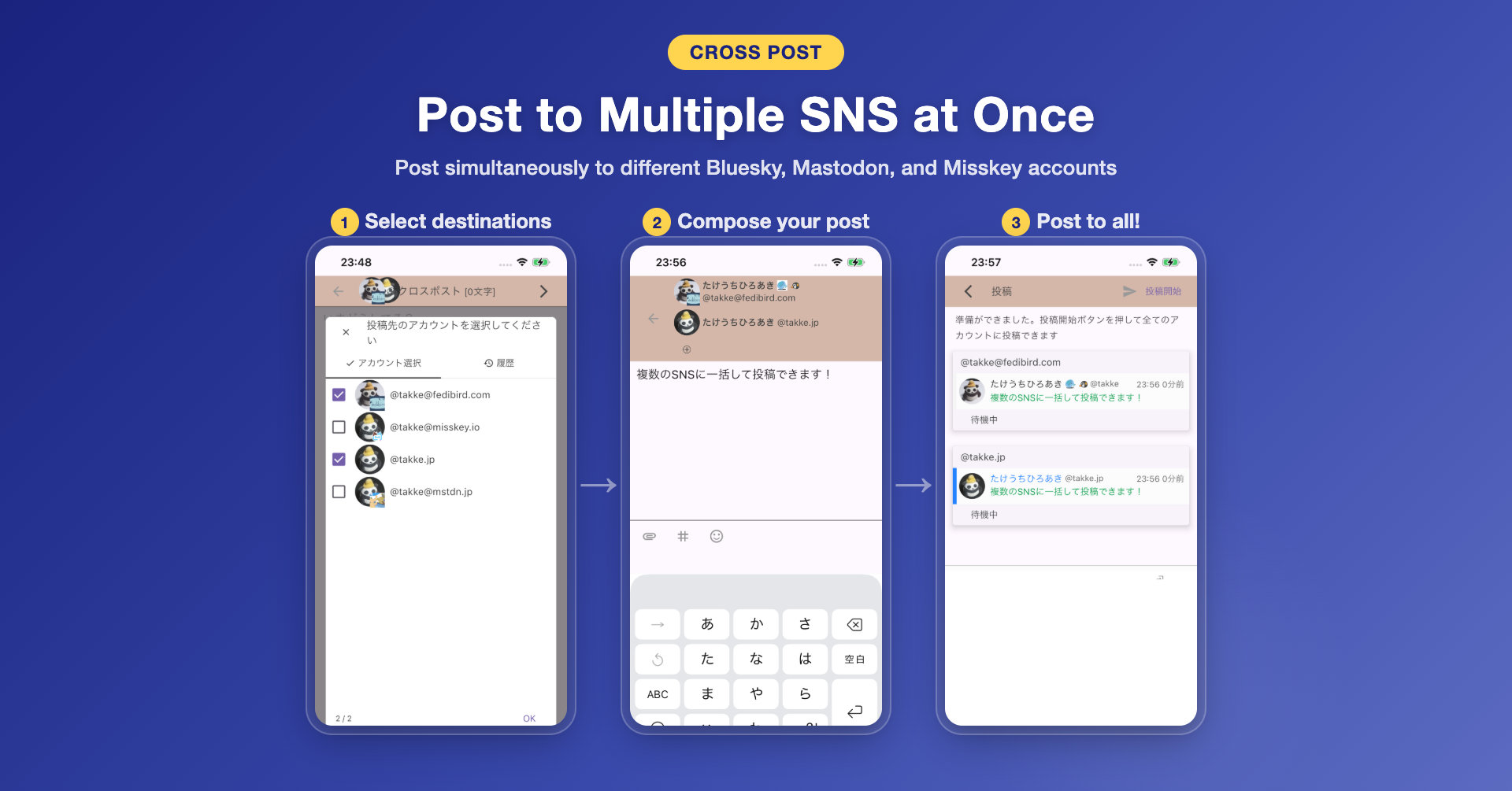 Cross-posting and multi-account support